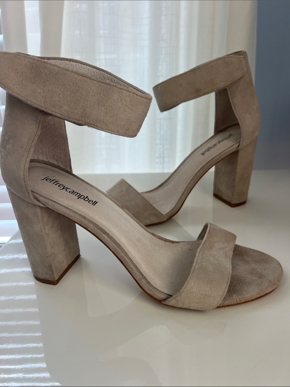 Jeffrey Campbell Gray Suede Block Heels